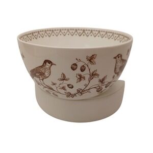 Wedgwood Williamsburg Aviary Brown Bird Cream Bowl Made in England Barlaston